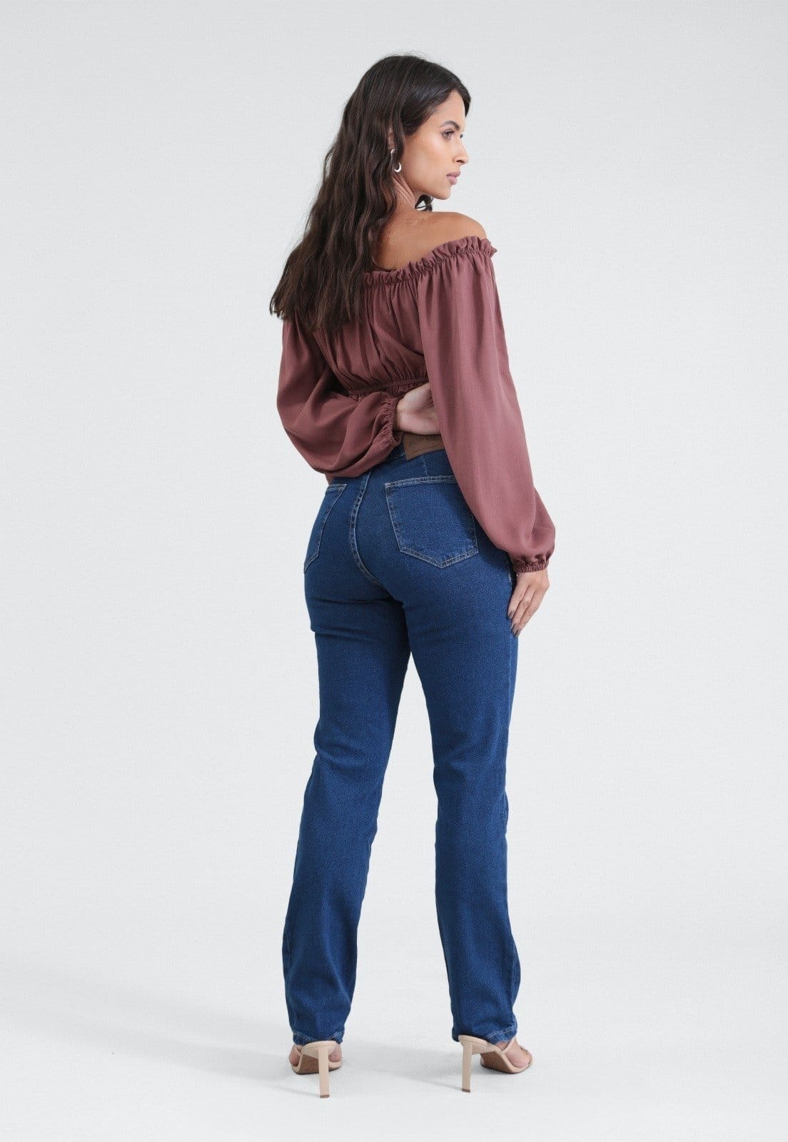 Vista 2 Calça Jeans Pop Me Com Elastano E Botões Pop Me azul