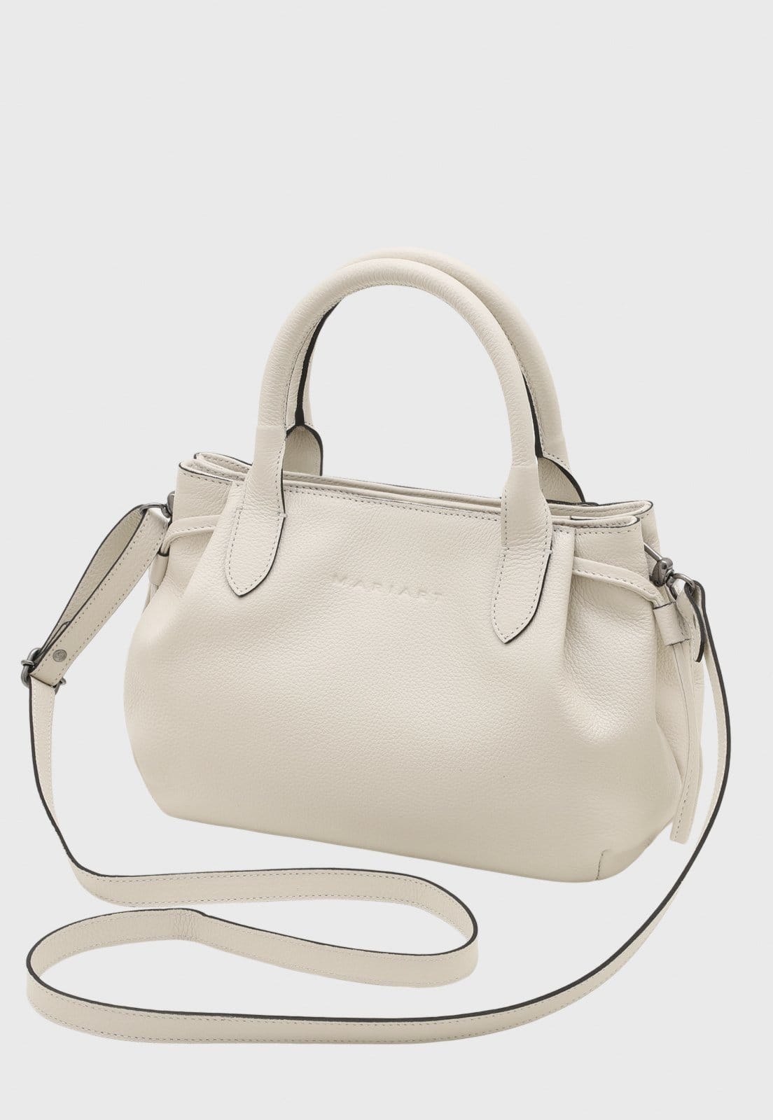 Bolsa Transversal de Couro Mariart Mini Capitólio Off White