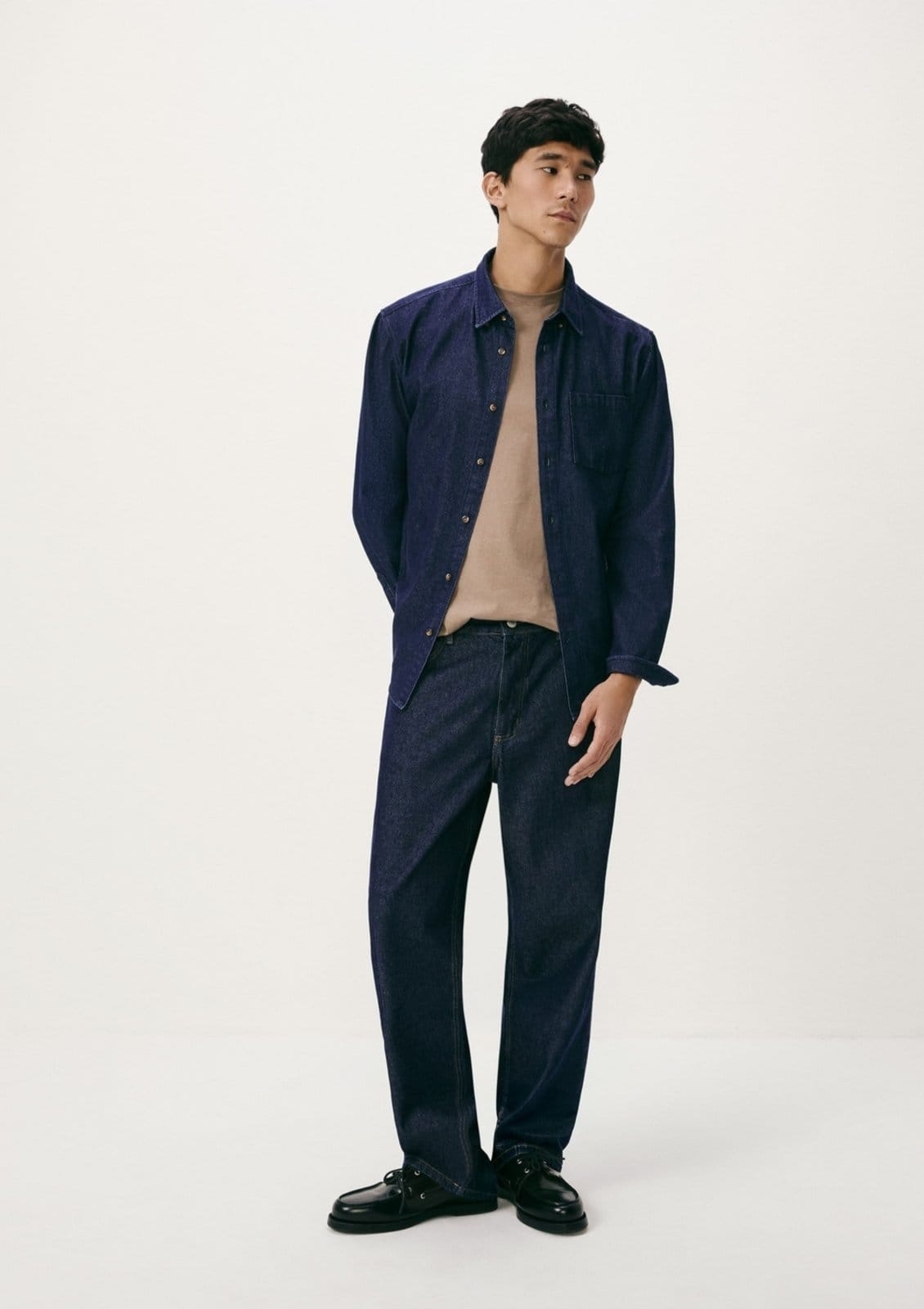 Vista 2 Camisa Masculina Raw Denim Hering azul denim