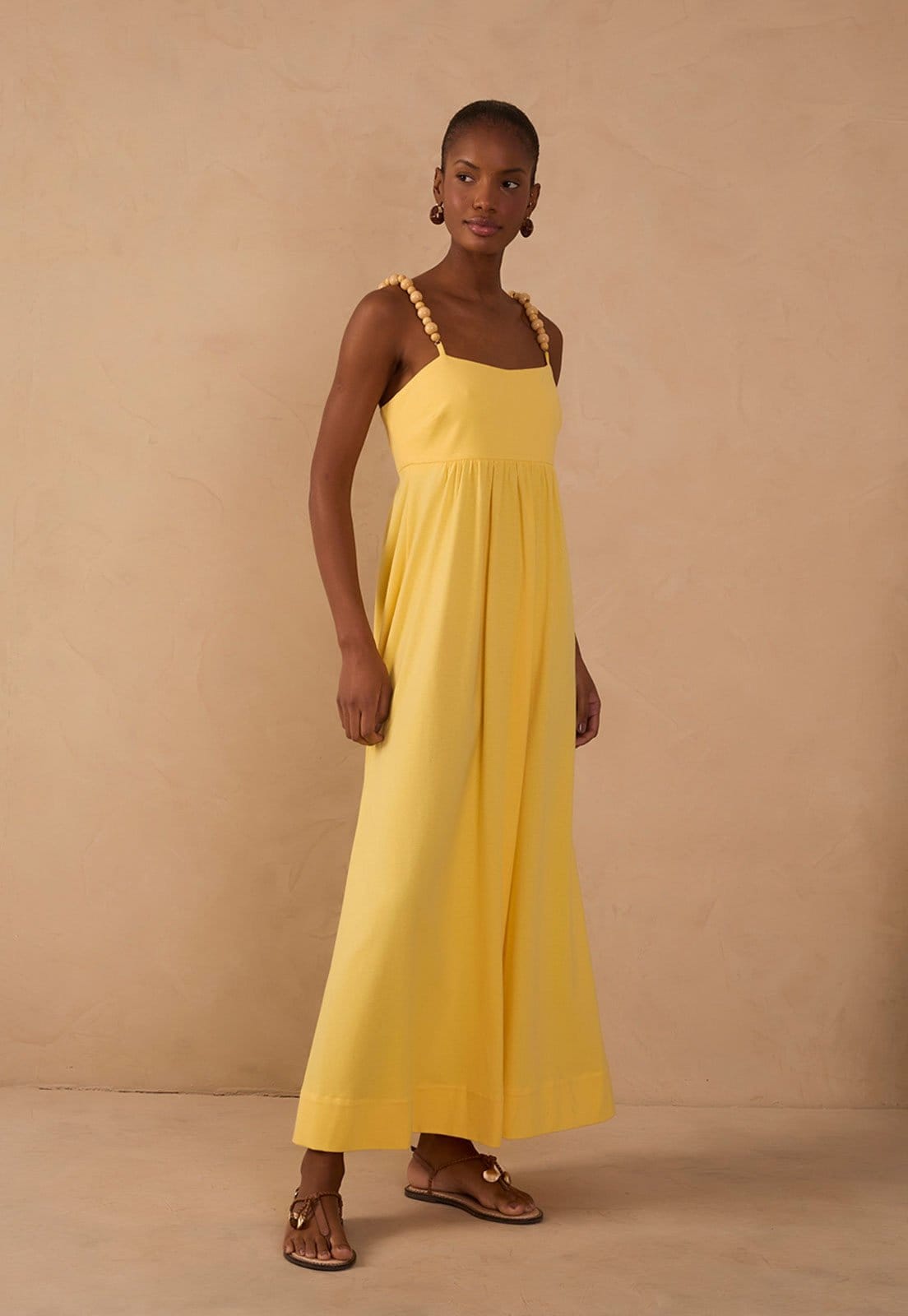 Vista 2 Vestido Feminino Dress To Alças Detalhadas Dress to amarelo