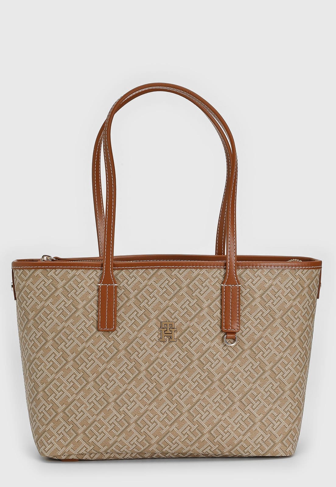 Vista 2 Bolsa Tiracolo Tommy Hilfiger Tote Monograma Tommy Hilfiger bege