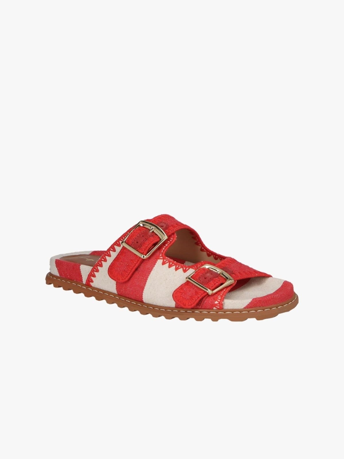 Sandália Luiza Barcelos Papete Listrada Com Fivela Dupla