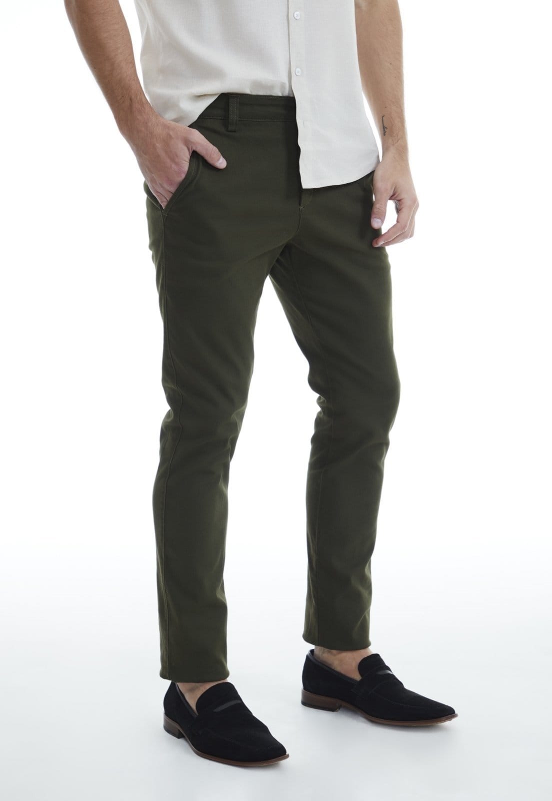 Calça Sarja Traymon Chino Slim Escuro