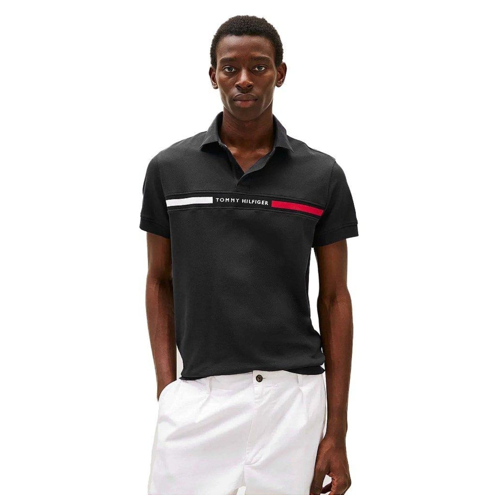 Vista 2 Camisa Polo Tommy Hilfiger Chest Insert Reg Masculino Tommy Hilfiger preto