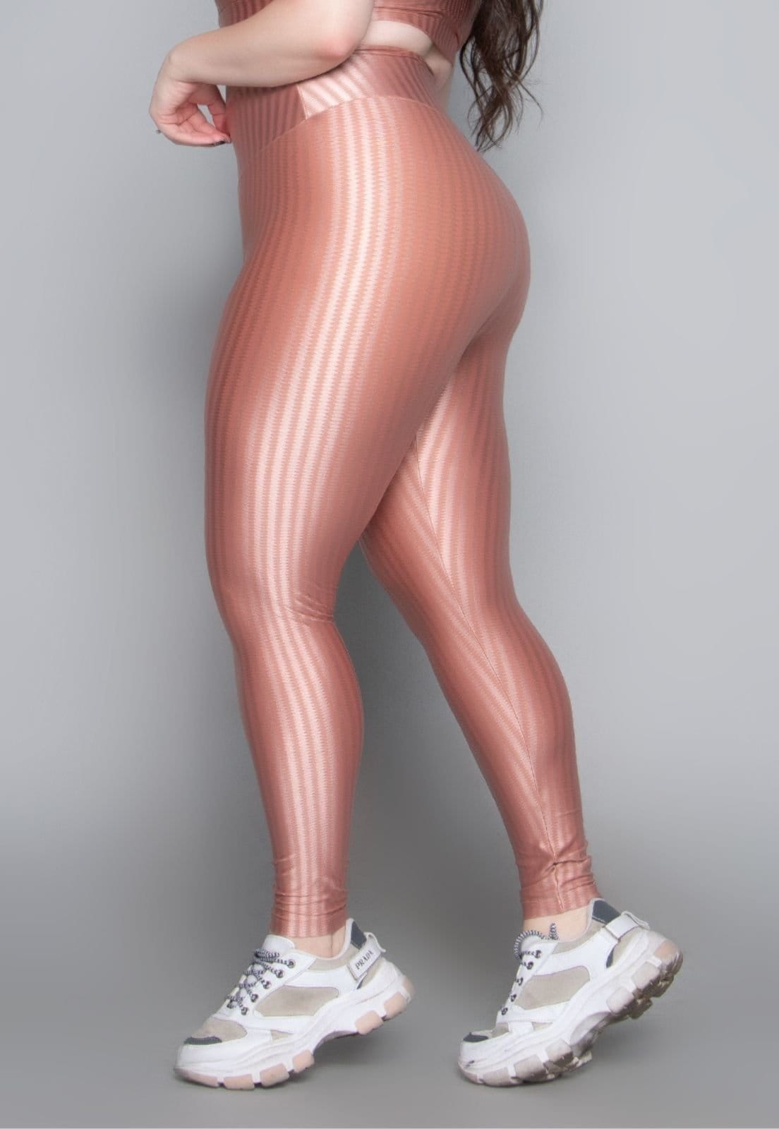 Vista 2 Calça Legging 3d Vekyo New Zig Poliamida Feminina Claro VEKYO rosa