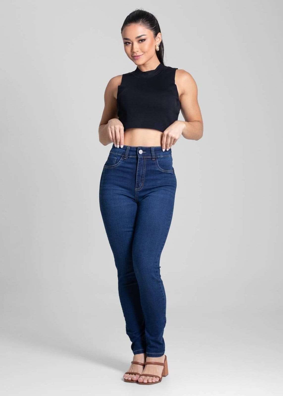 Vista 2 Calça Jeans Sawary Push Up - 281582 Sawary azul