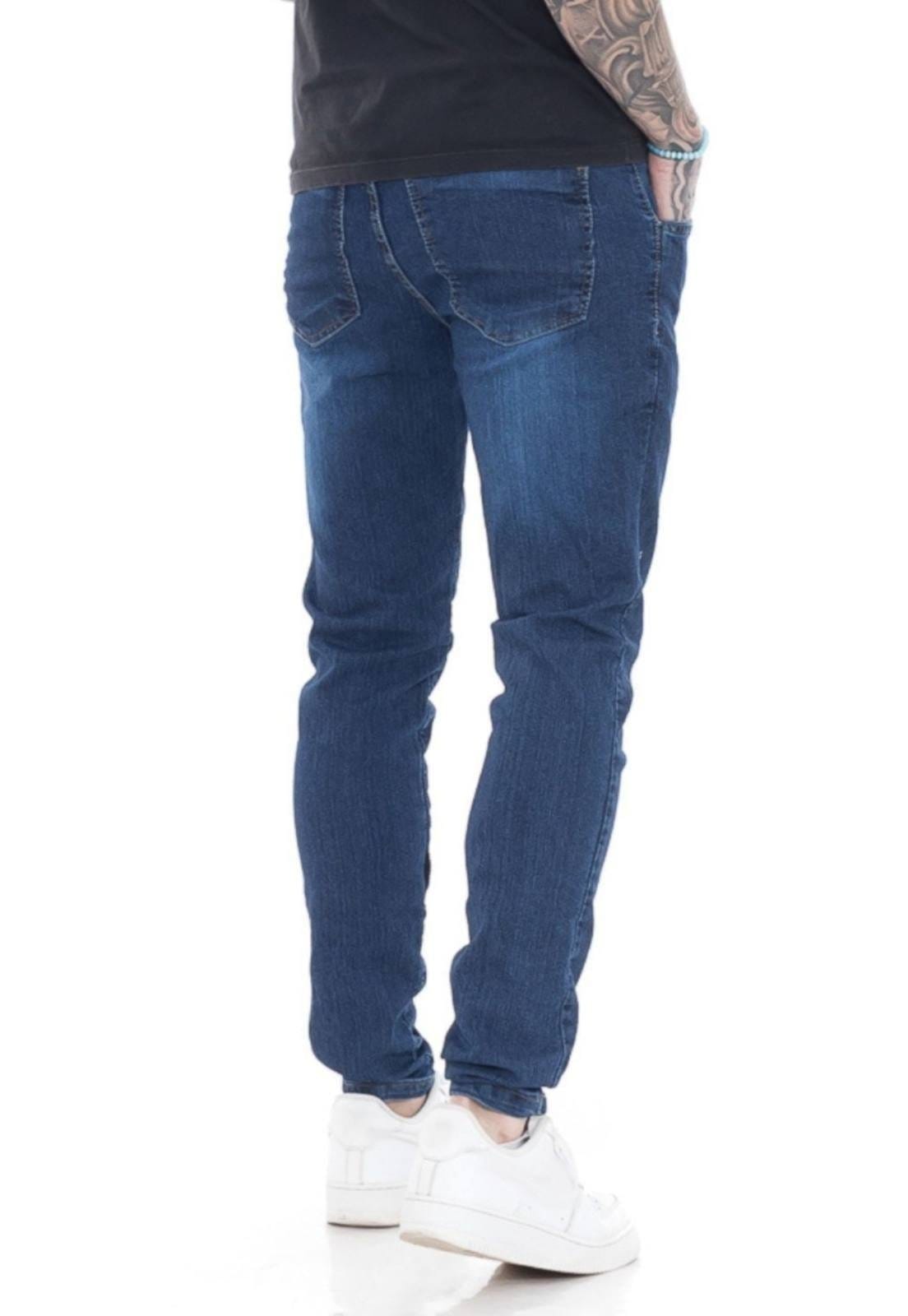 Vista 2 Calça Jeans Masculina Tempo Hábil Skinny Street Premium 5 Estilo azul