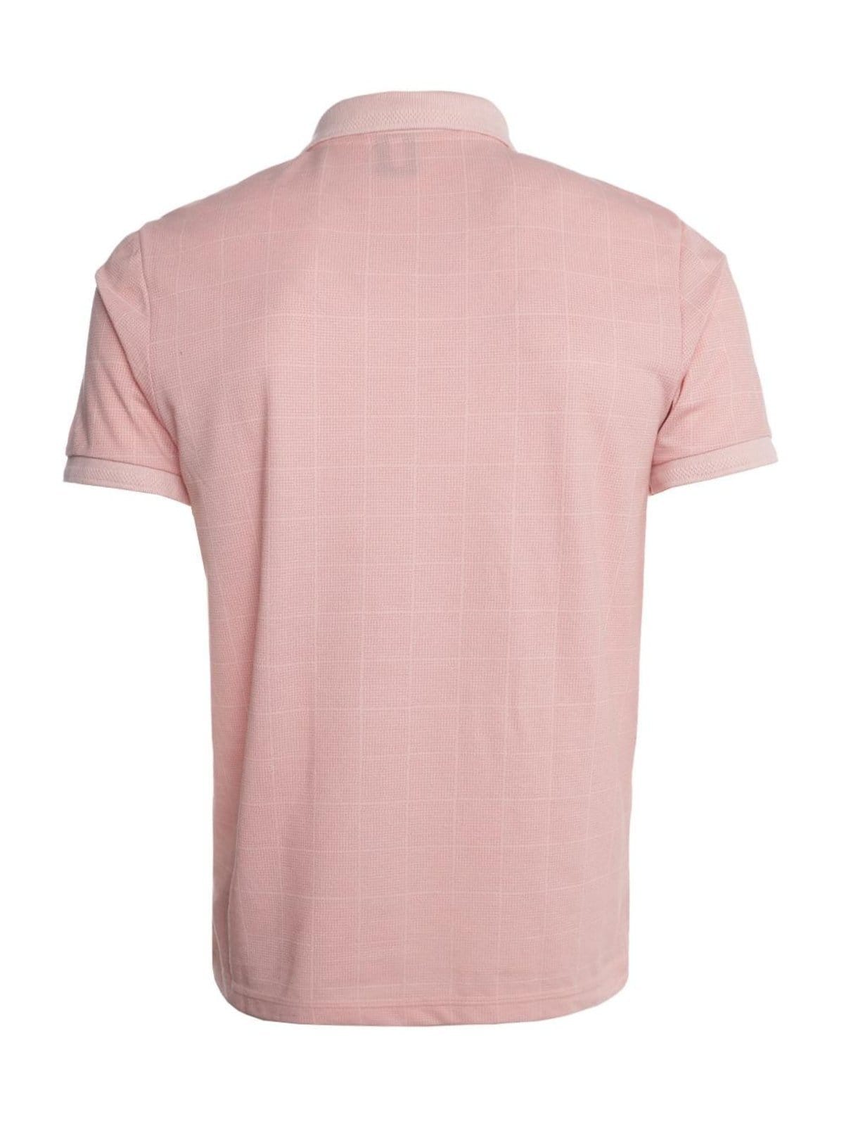 Vista 2 Polo Piquet Xadrez Manga Curta Masculina ROSE DZero rosa rose