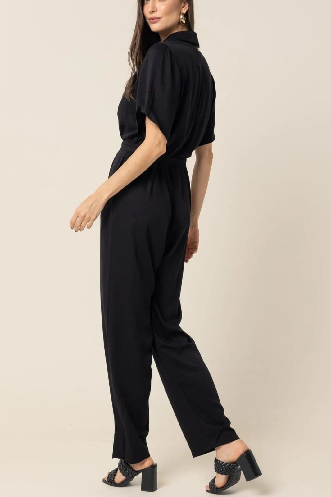 Vista 2 Macacão Ivy Longo Clássico Em Viscose VIC BRAND preto