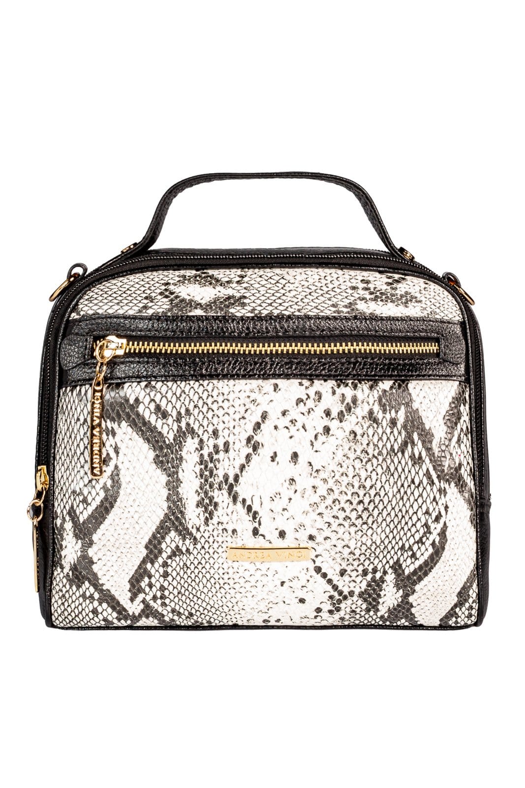 Bolsa baú pequena de couro estampado Lara