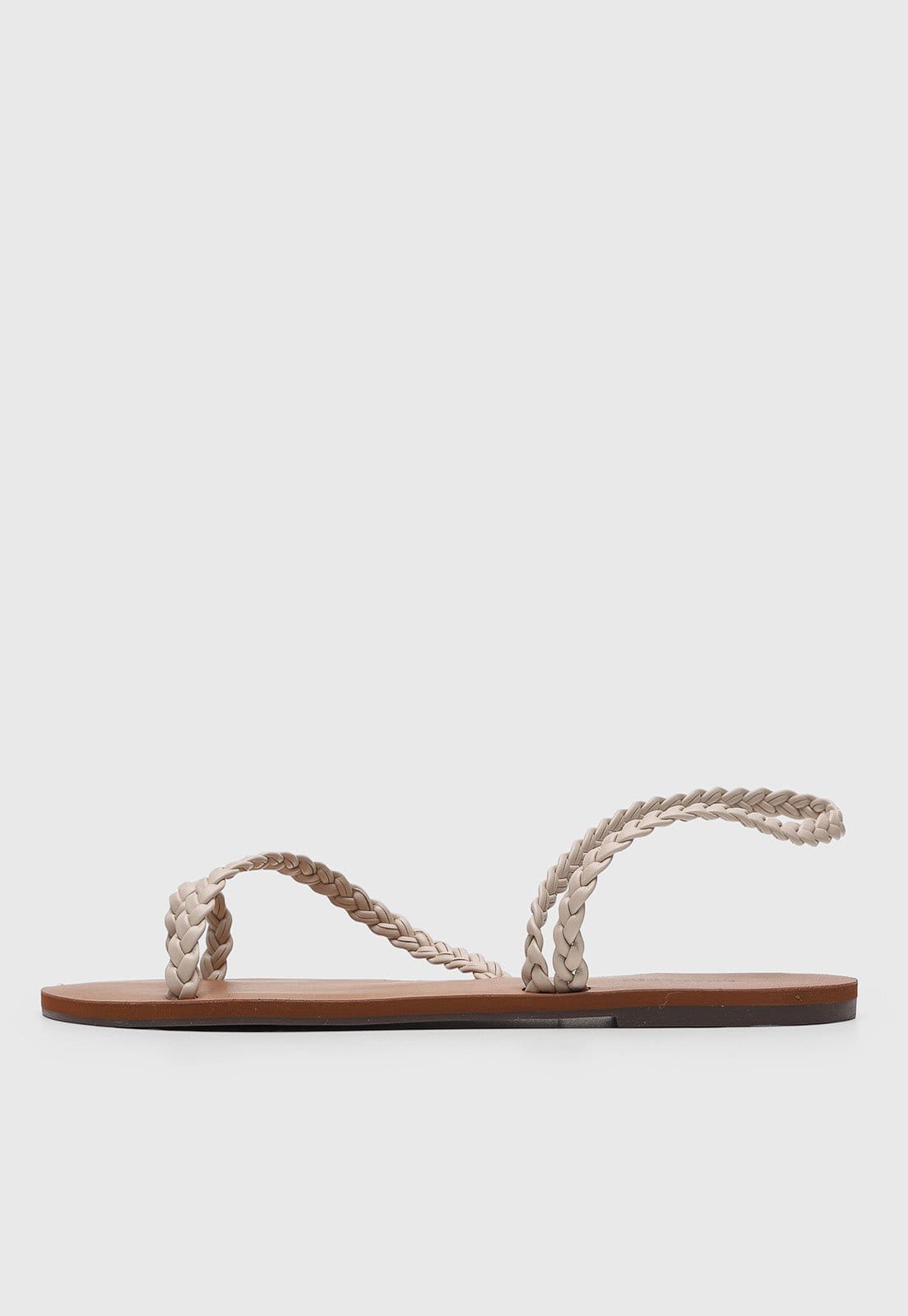 Rasteira Feminina Anacapri Tiras Trançadas Off-White