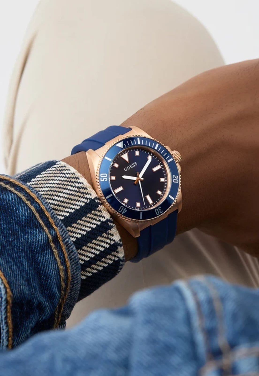 Relógio Guess Sport Silicone Aço Rosê e - 2