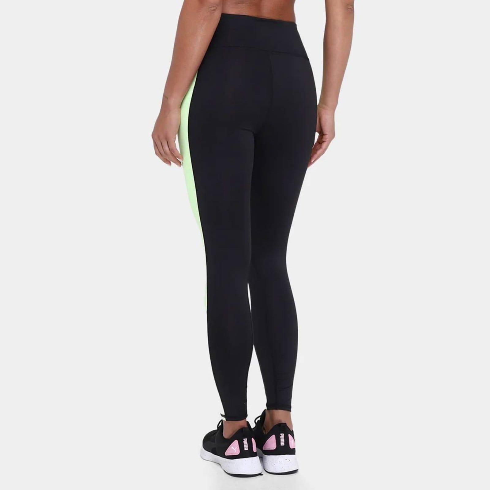 Vista 2 Calça Legging Puma Fit Eversculpt Color Block Feminina Preto e Verde Puma preto verde