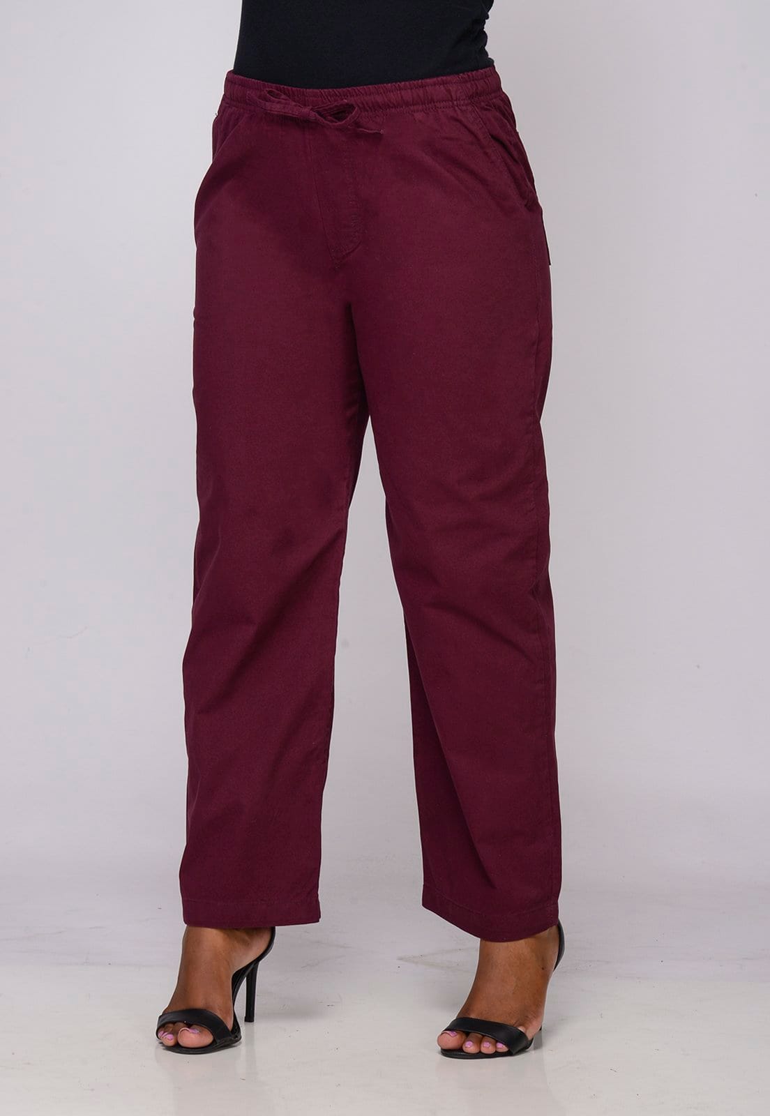Calça Sarja Pantacourt Feminina Cós Elastico 7928 Marsala