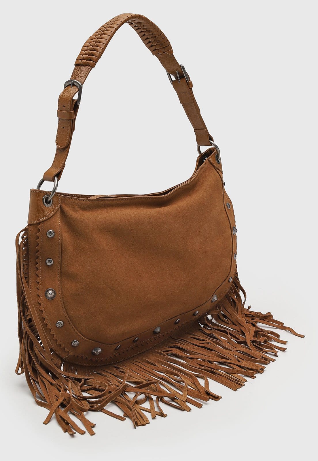 Vista 2 Bolsa Feminina Arezzo Franjas Arezzo marrom