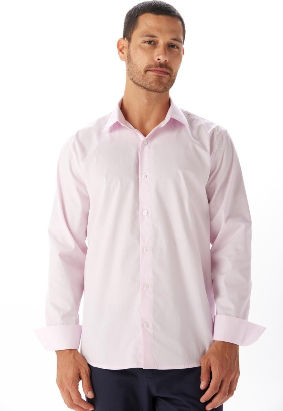 Vista 2 Camisa Tricoline Regular Fio 40 Traymon Claro - P Traymon rosa