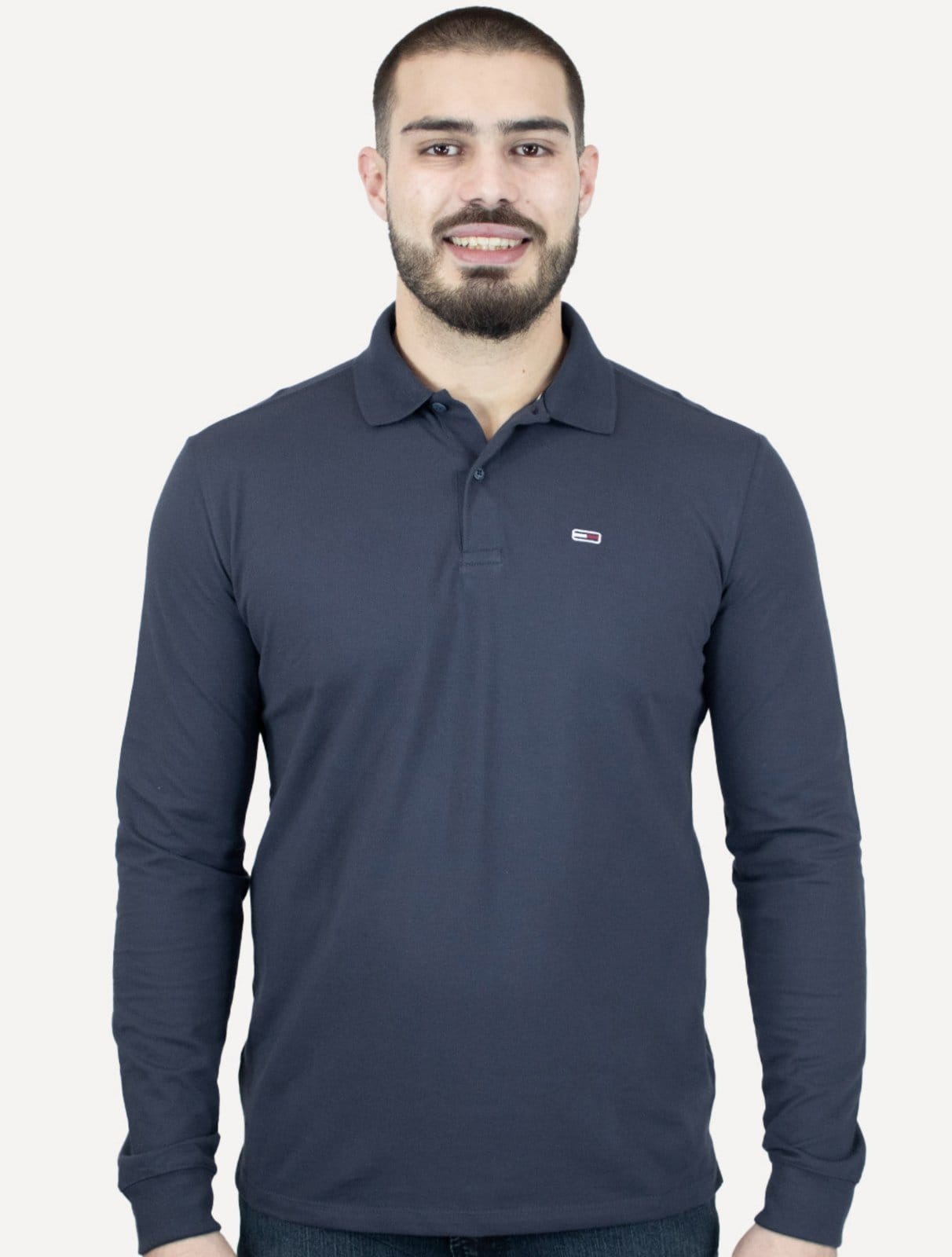 Polo Tommy Jeans Masculina Slim Piquet Flag Placket