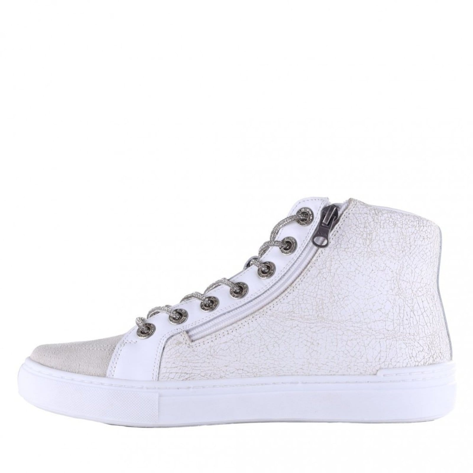 Vista 2 Tênis Feminino Zariff Cano Alto com Pedrarias Glw170 Zariff Zariff branco