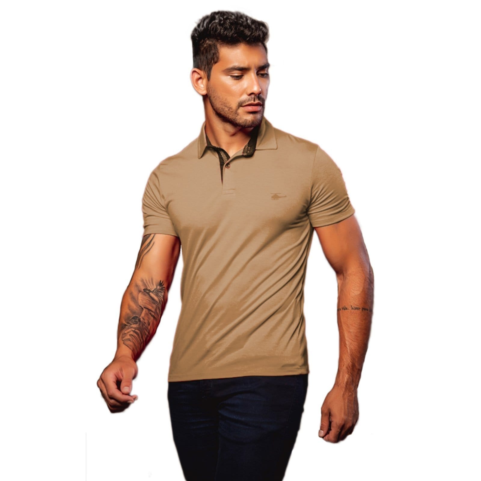 Camiseta Polo Masculina Básica Sallo Premium Amber