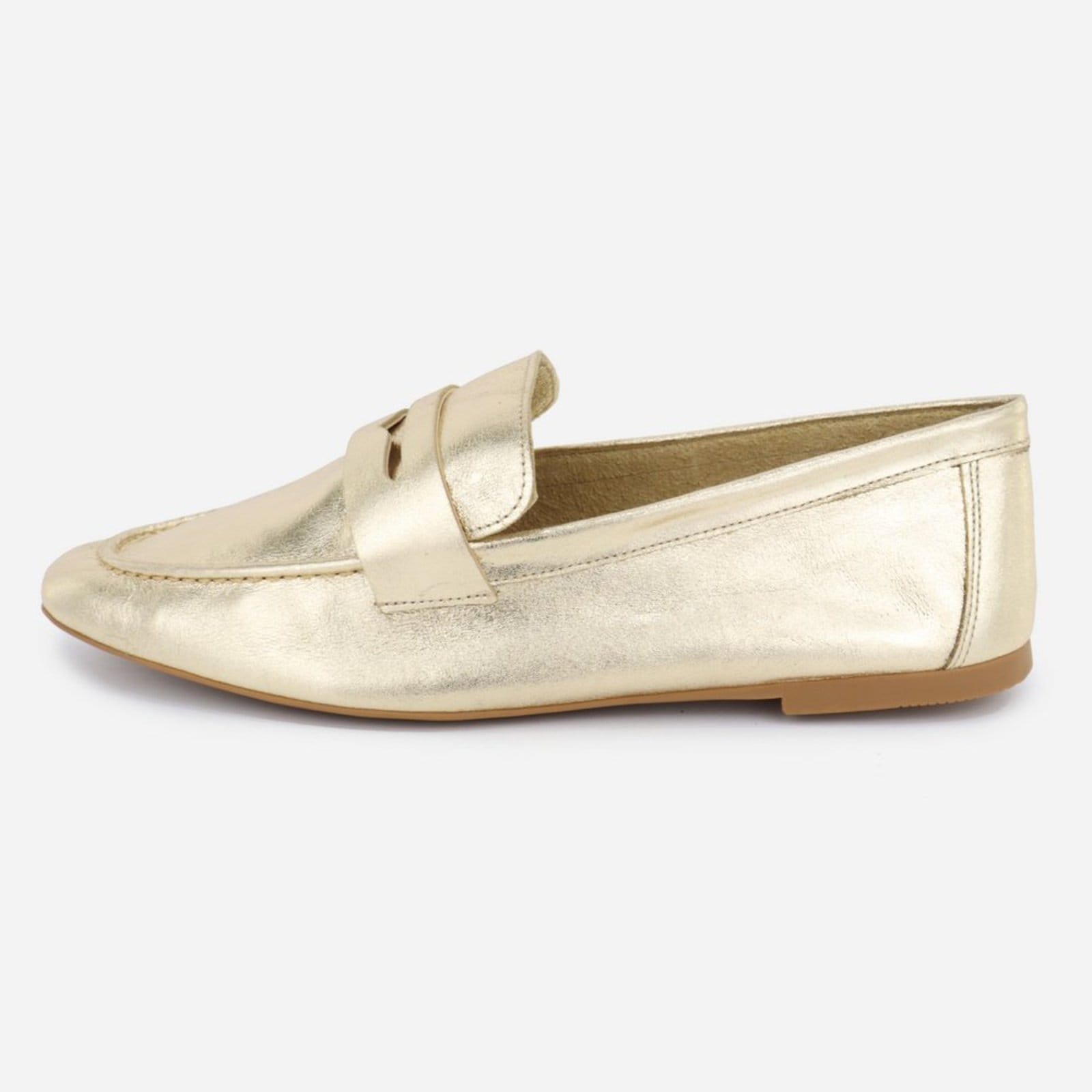Loafer Prata Casual Feminino Maria Paula Couro Velho