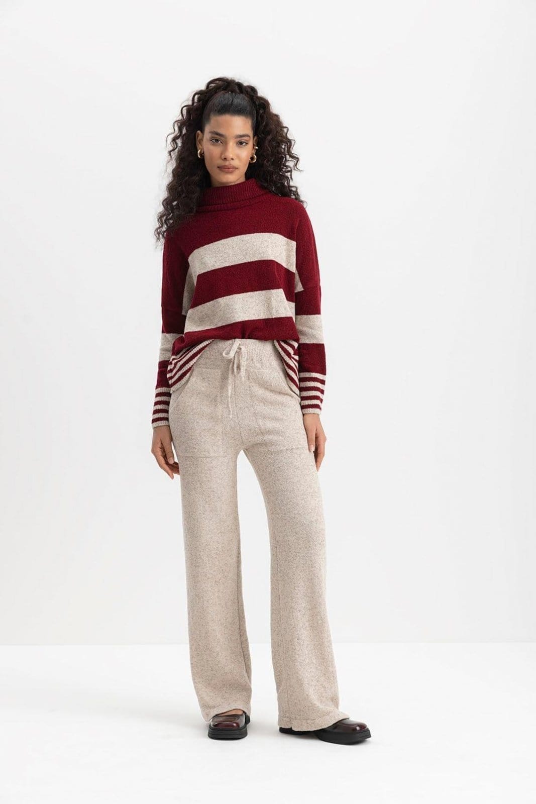 Calça Feminina Em Tricot Essendi Off White Off-white