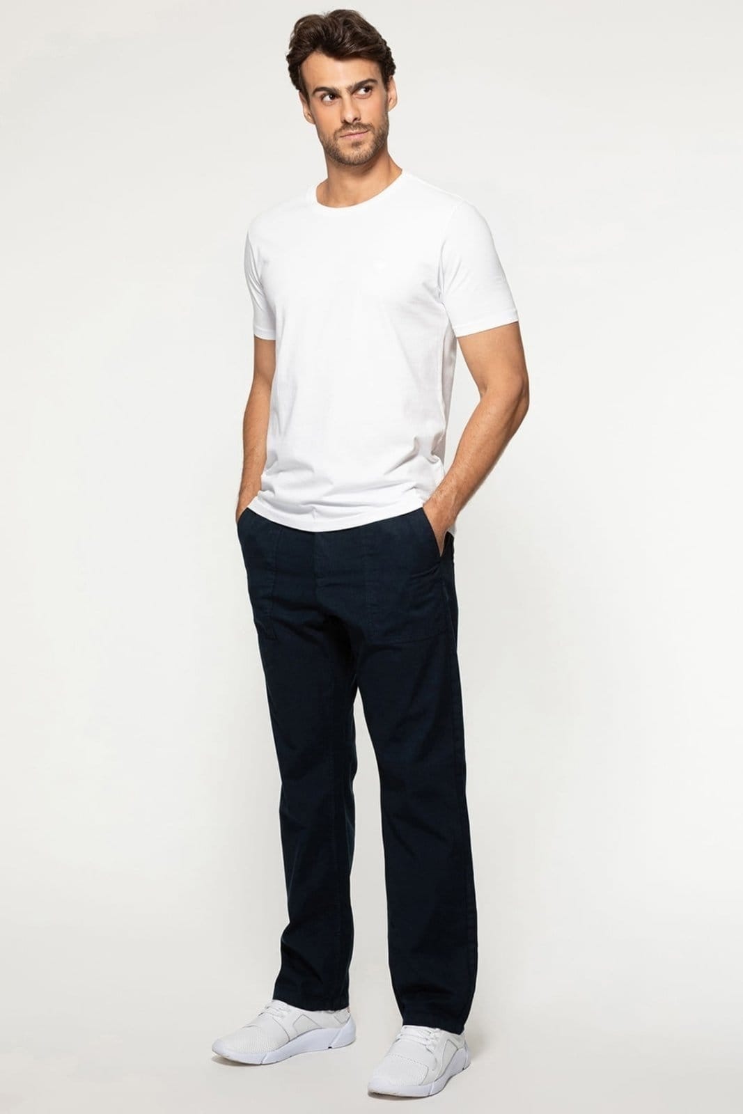 Vista 2 Calça Sarja Guess Regular Straight Bolso Escuro Guess azul