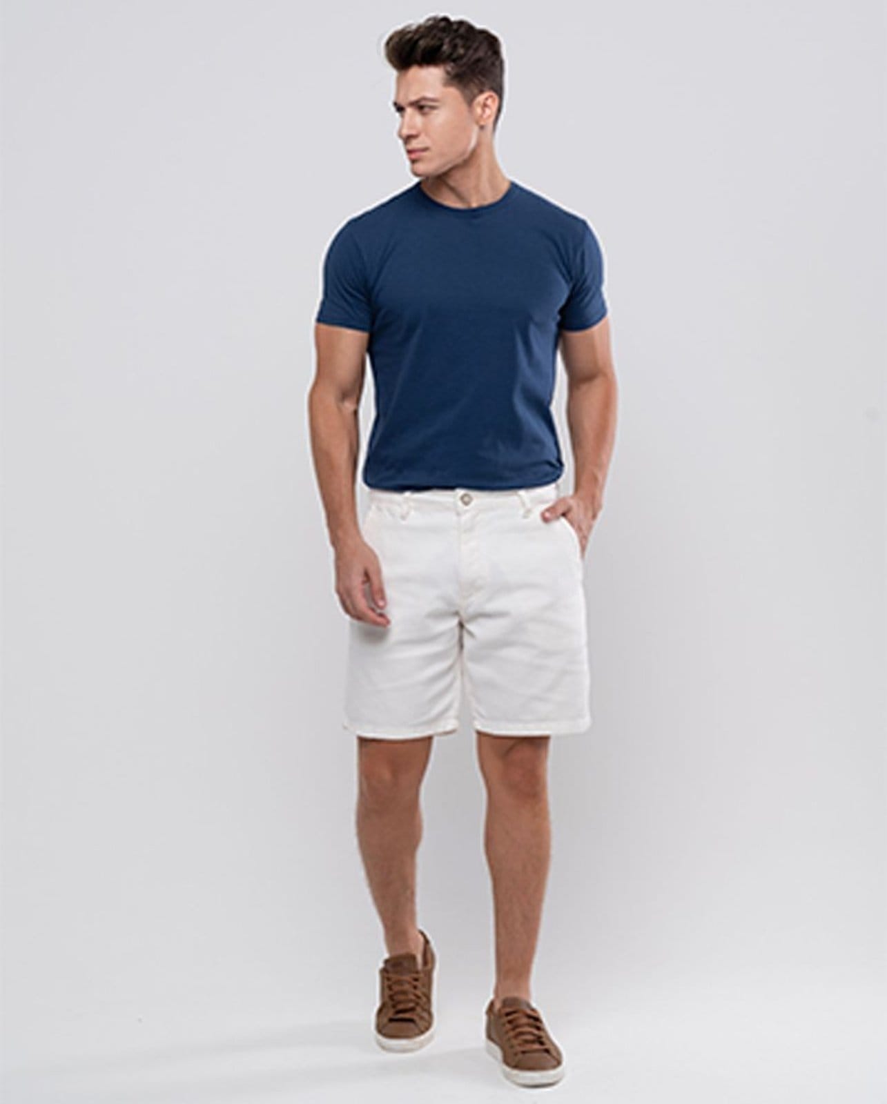 Bermuda Sarja Chino Masculina Básica 24291 Off White