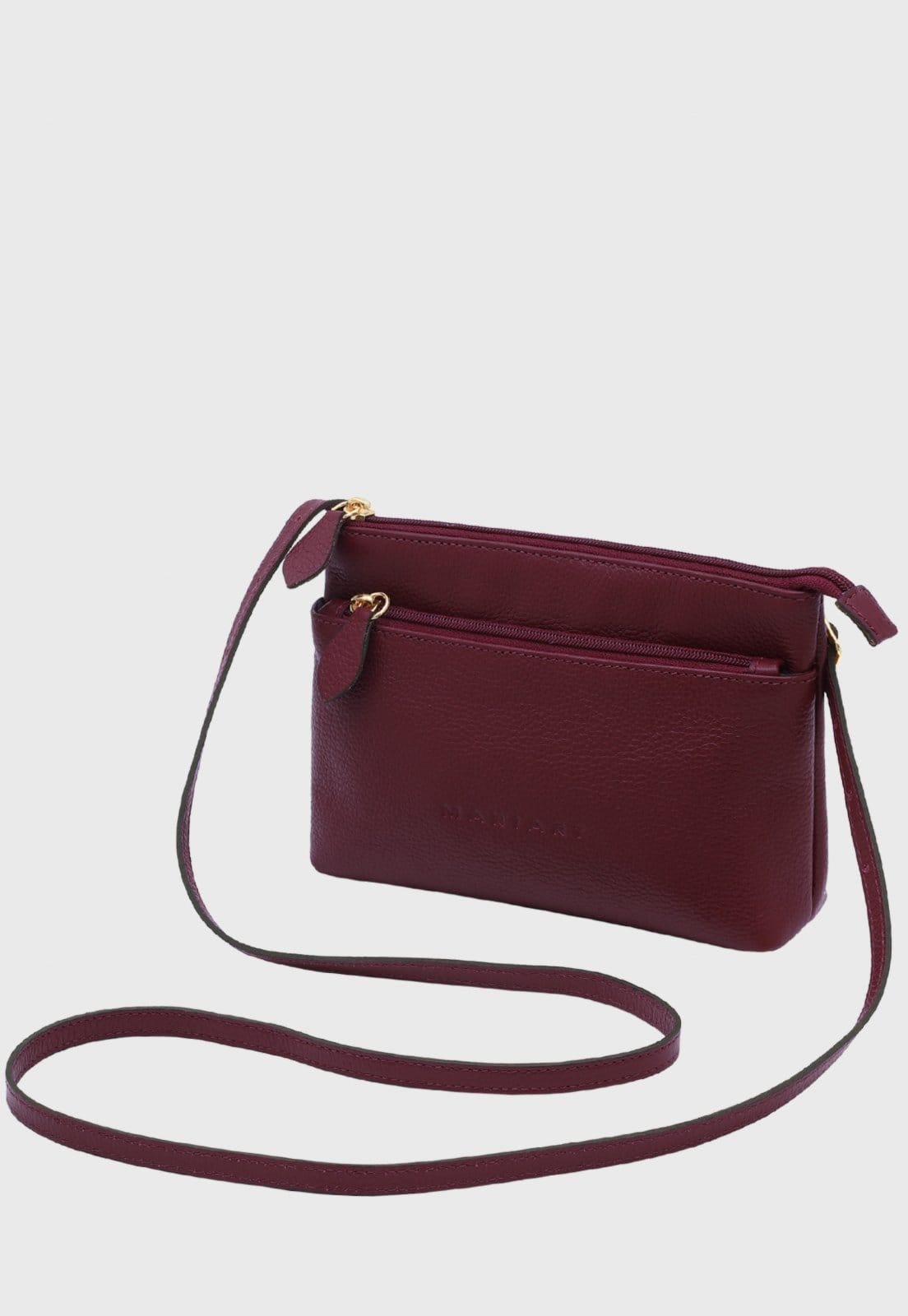 Bolsa Transversal de Couro Mariart Ágata Rubi