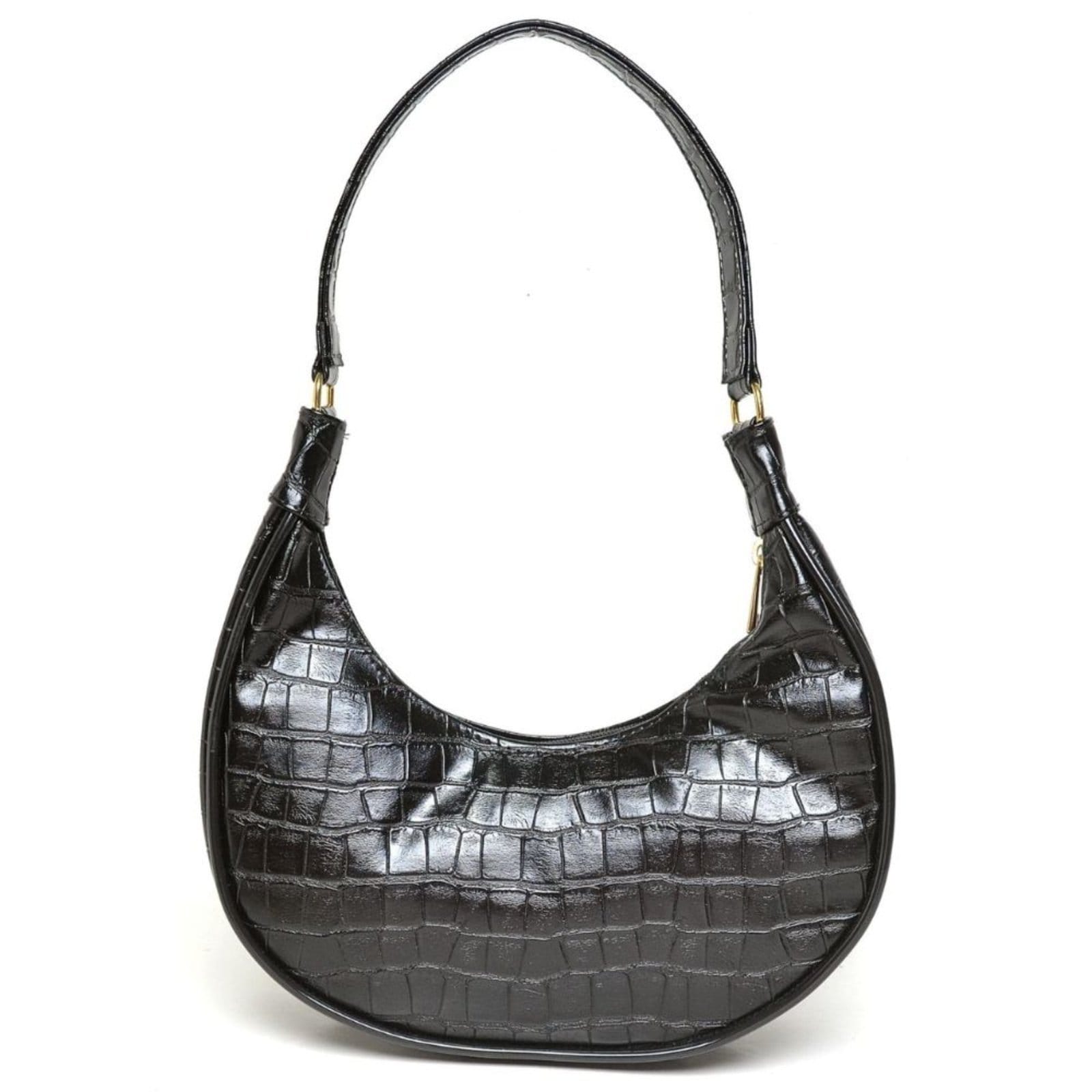 Bolsa Feminina Anna Andrade Bolsa Pequena De Ombro Meia Lua Casual Moda Blogueira Preta