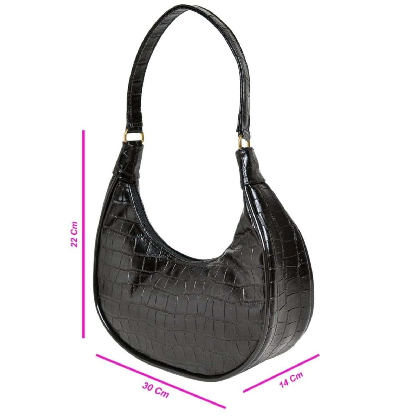 Vista 2 Bolsa Feminina Anna Andrade Bolsa Pequena De Ombro Meia Lua Casual Moda Blogueira Preta Anna Andrade preto