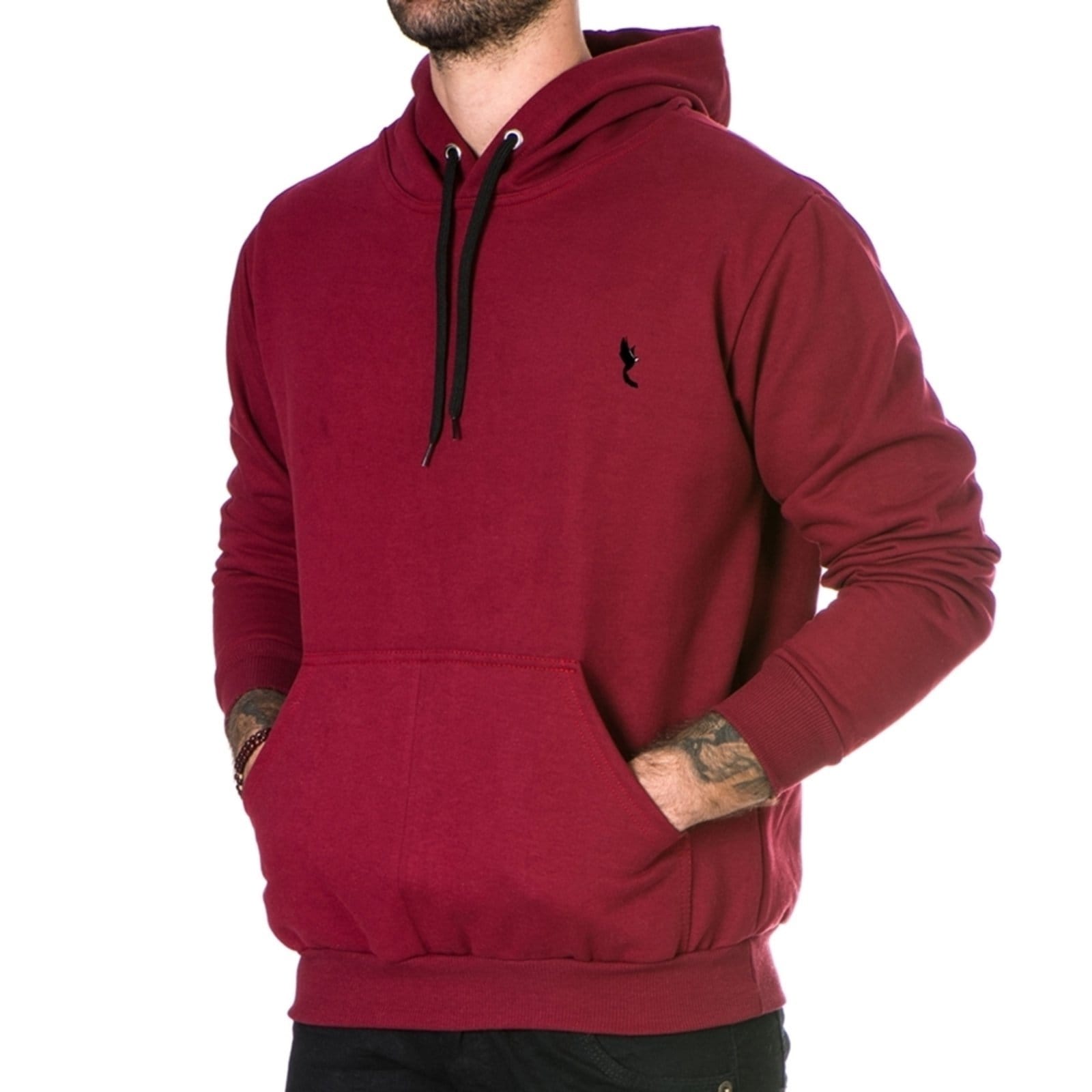 Vista 2 Moletom Masculino Polo Blu em Algodão Arara Pequena Bordô com Bolso e Capuz do P ao Polo Blu bordô blu