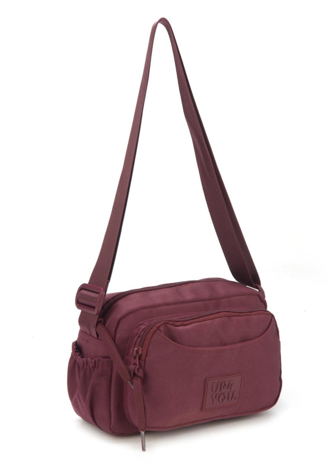 Vista 2 Infantil - Bolsa Transversal Up4You Basiquinha Chaveiro Exclusivo Up4you vinho