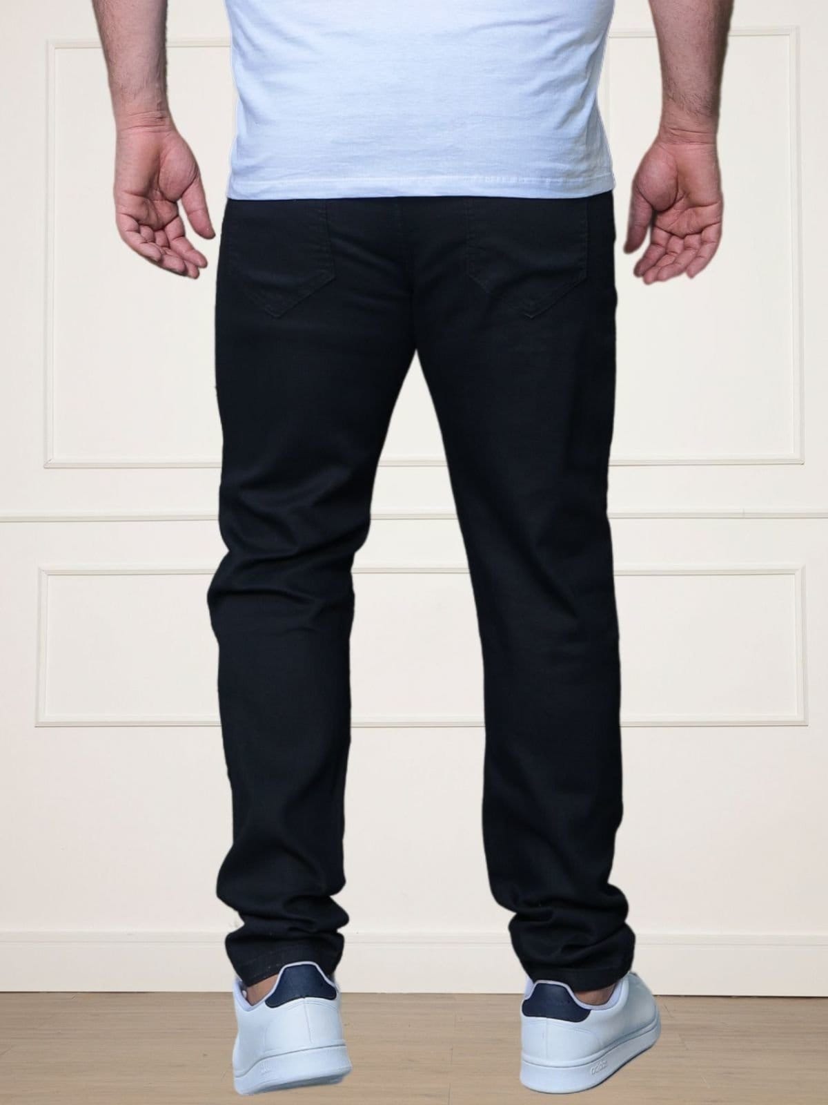 Vista 2 Calça Jeans Plus Size Onix Masculina Preta CKF Wear preto
