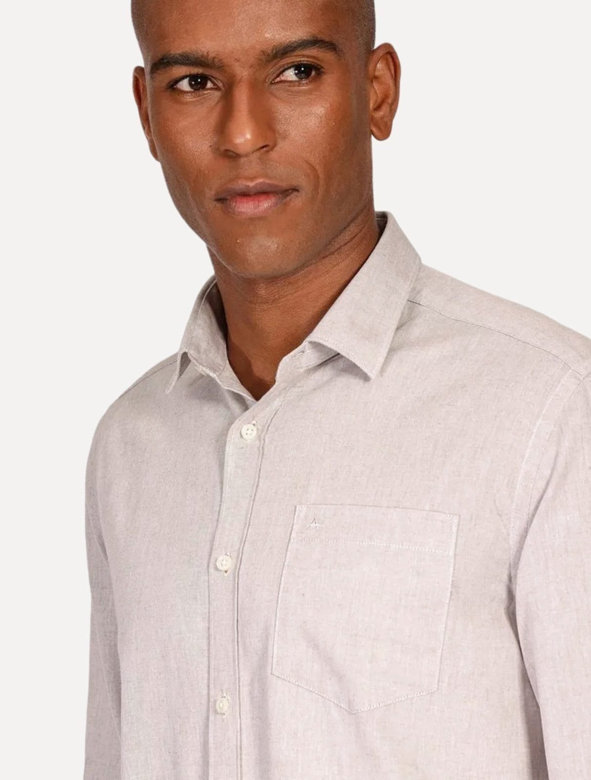 Vista 2 Camisa Aramis Masculina Regular Algodão Lotte Pocket Mescla Aramis cáqui