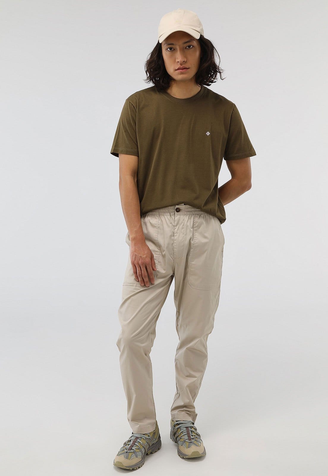 Vista 2 Calça Sarja Forum Slim Pockets Forum bege