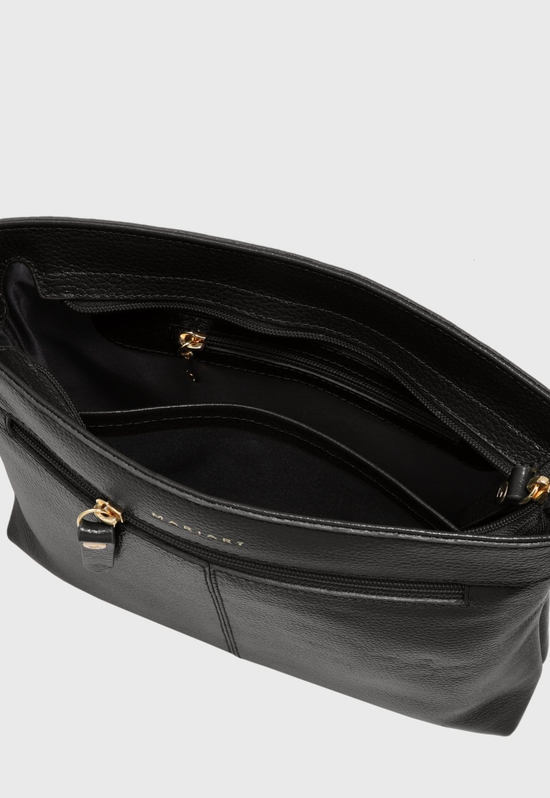 Vista 2 Bolsa Transversal Couro Mariart Cipó Preta Mariart preto