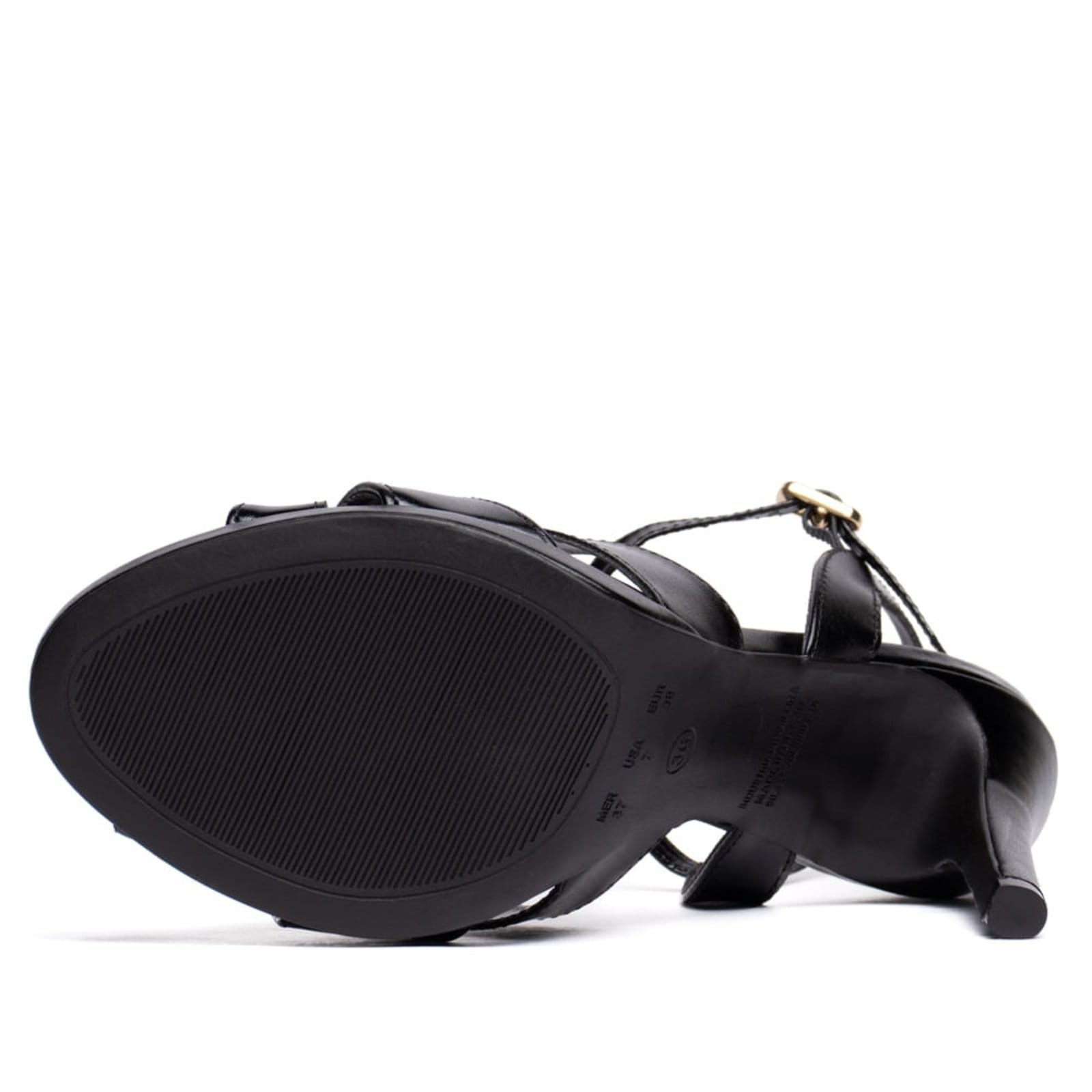 Vista 2 Sandália Feminina cê Salto Alto Tiras Cruzadas BEBECÊ preto