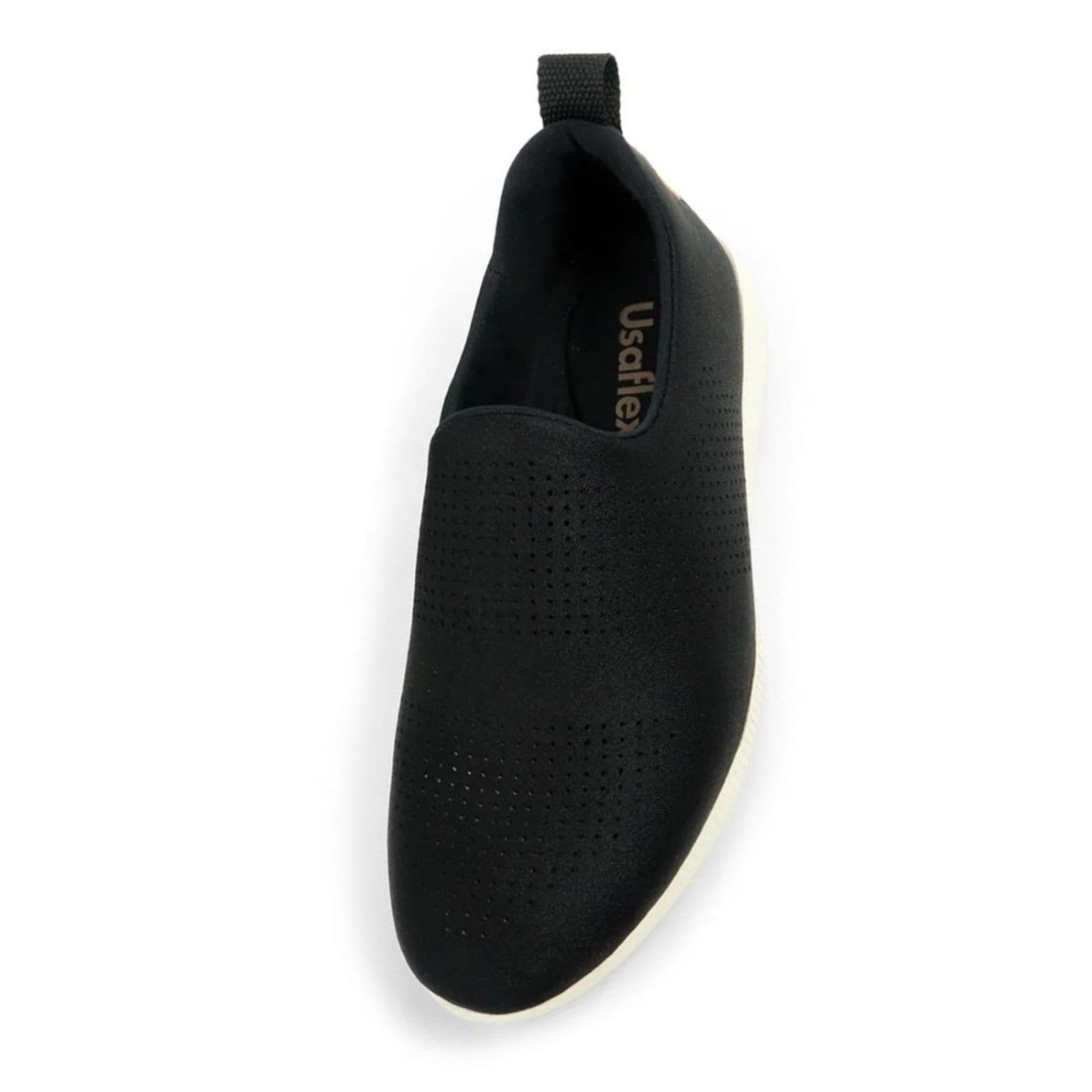 Vista 2 Tênis Usaflex Feminino Slip-On Elastano Conforto AF0607 Usaflex preto