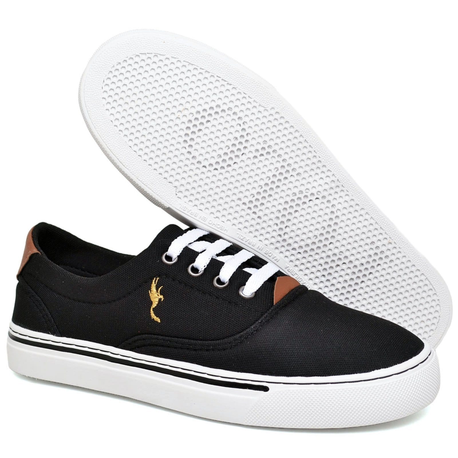 Vista 2 Tênis Feminino Casual Sola Baixa Polo Blu Preto com Relógio Digital do ao 40 Polo Blu preto blu