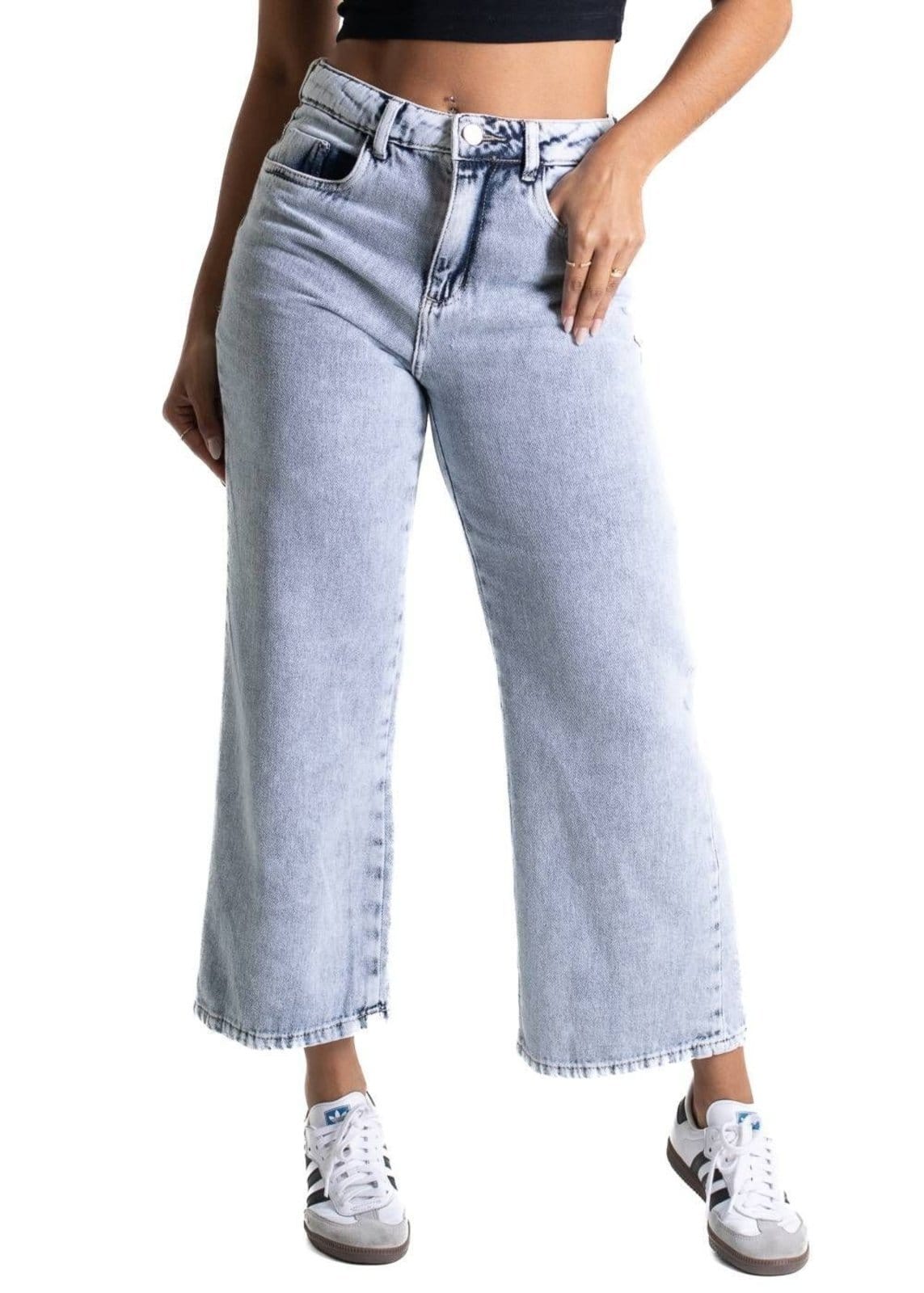 Calça Jeans Sawray Wide Leg Cropped - 280880