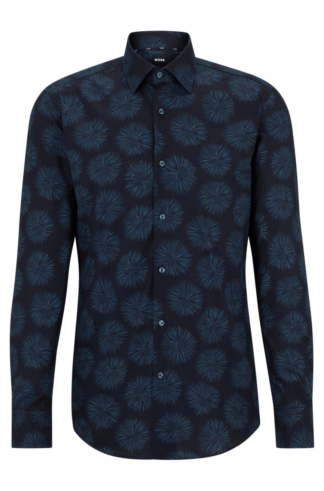 Camisa Slim Fit Em Popeline De Algodão Stretch Estampado