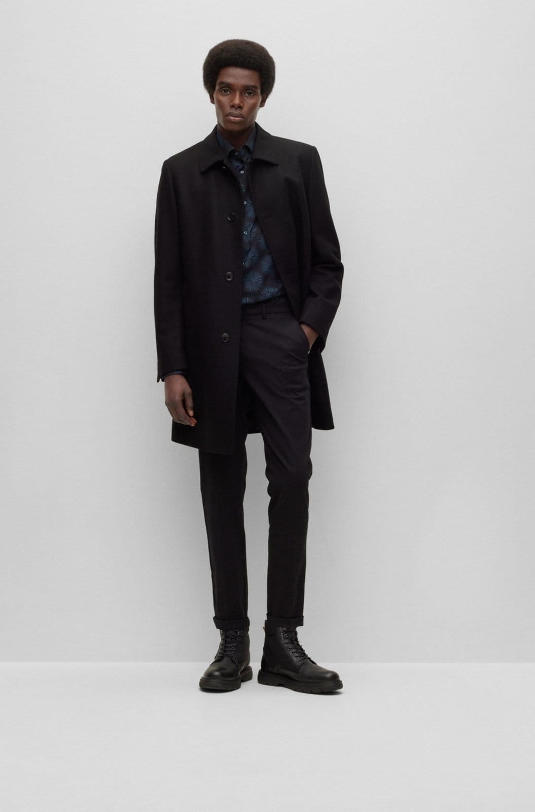 Camisa Slim Fit Em Popeline De Algodão Stretch Estampado - 2