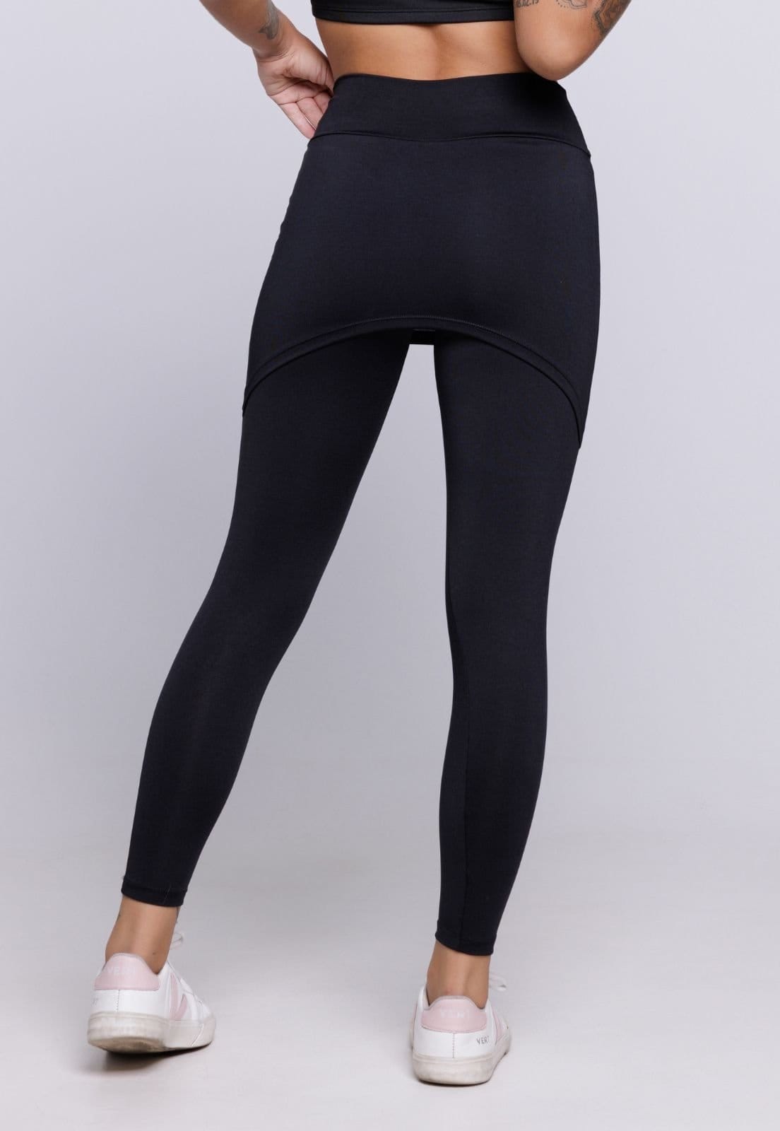 Vista 2 Calça Legging Saia Vekyo Lisa Azul Preto VEKYO preto azul