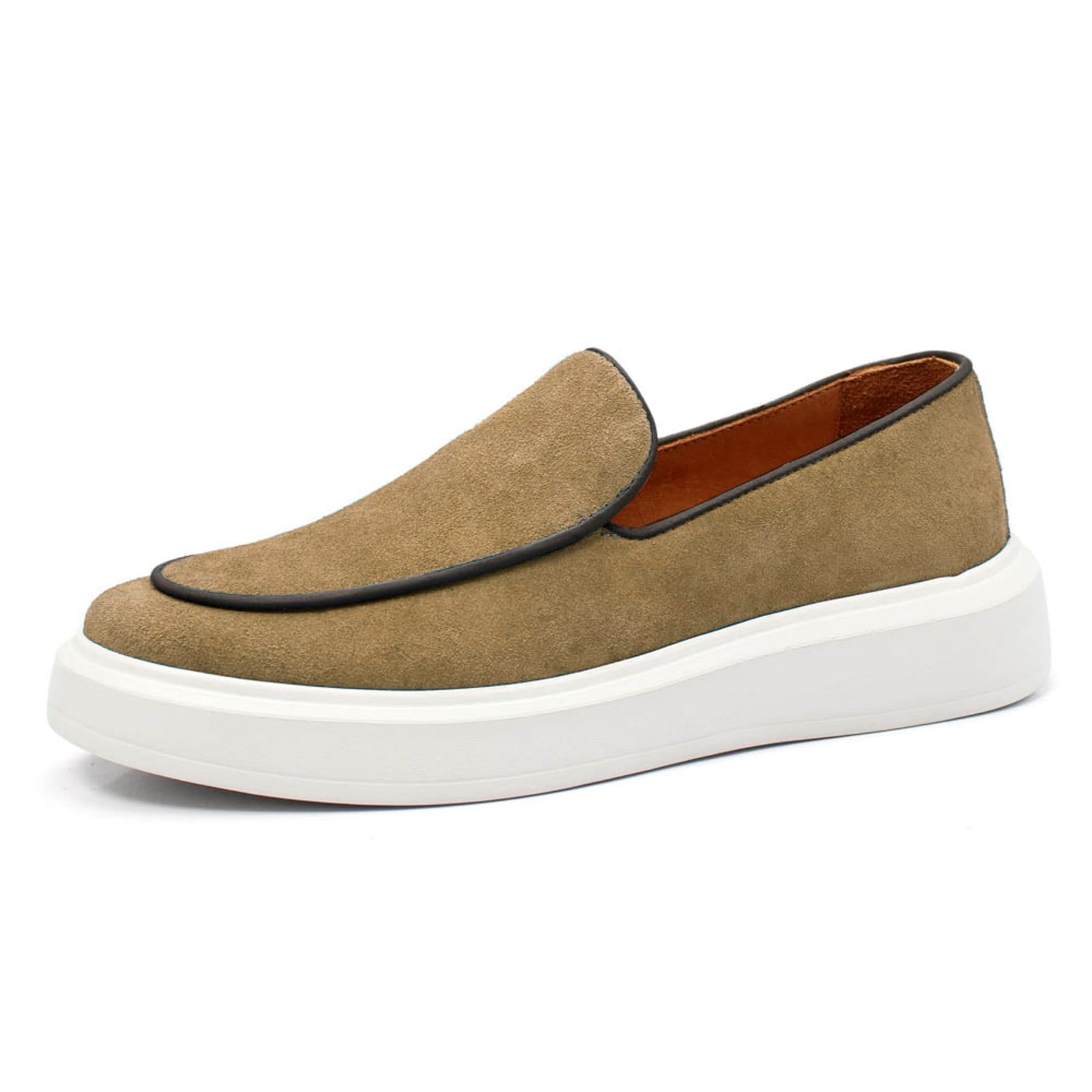 Sapatenis Slip On Masculino Tenis Iate Casual Couro Legitimo Areia