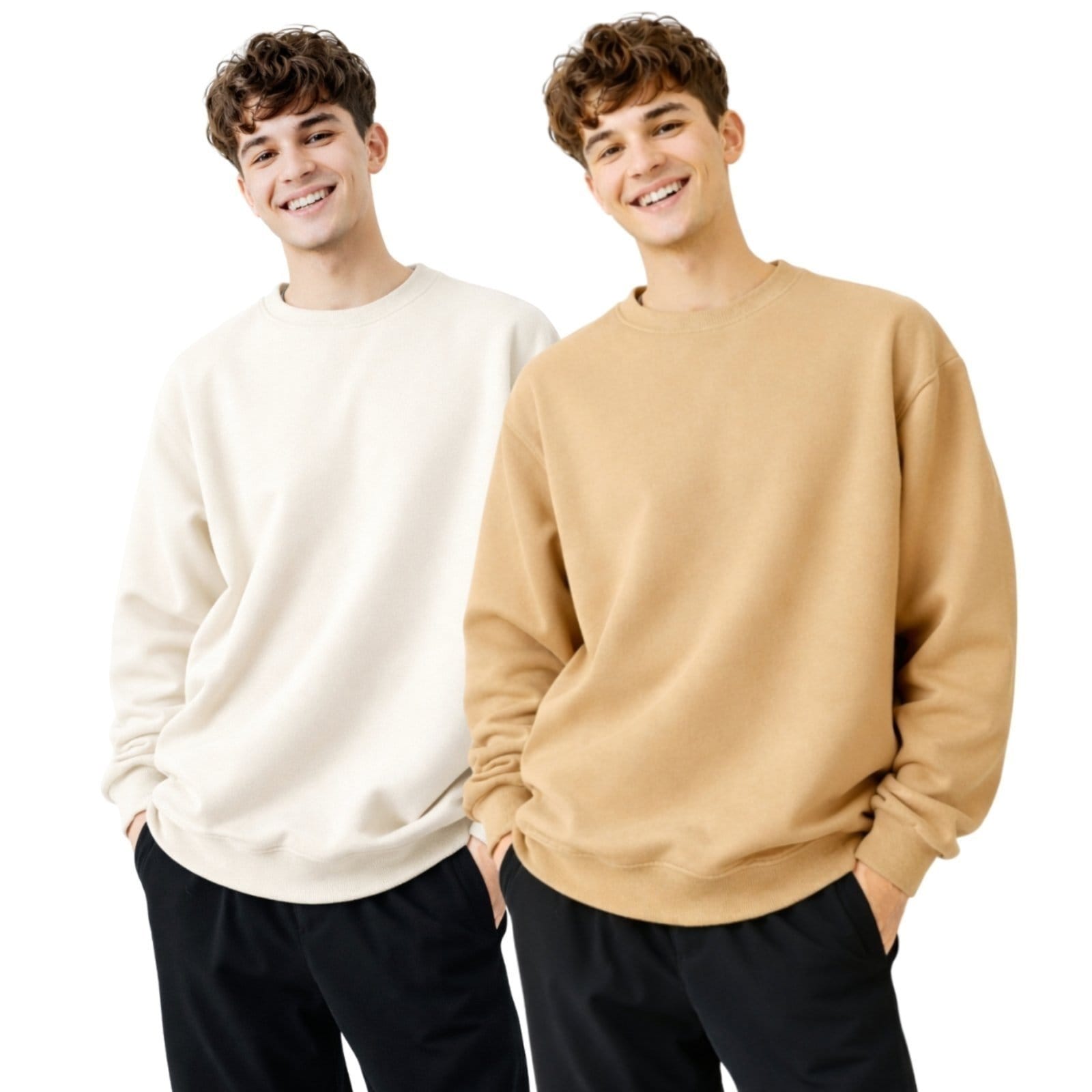 Kit 2 Blusas de Frio Moletom Sem Capuz Confortavel Macio Liso