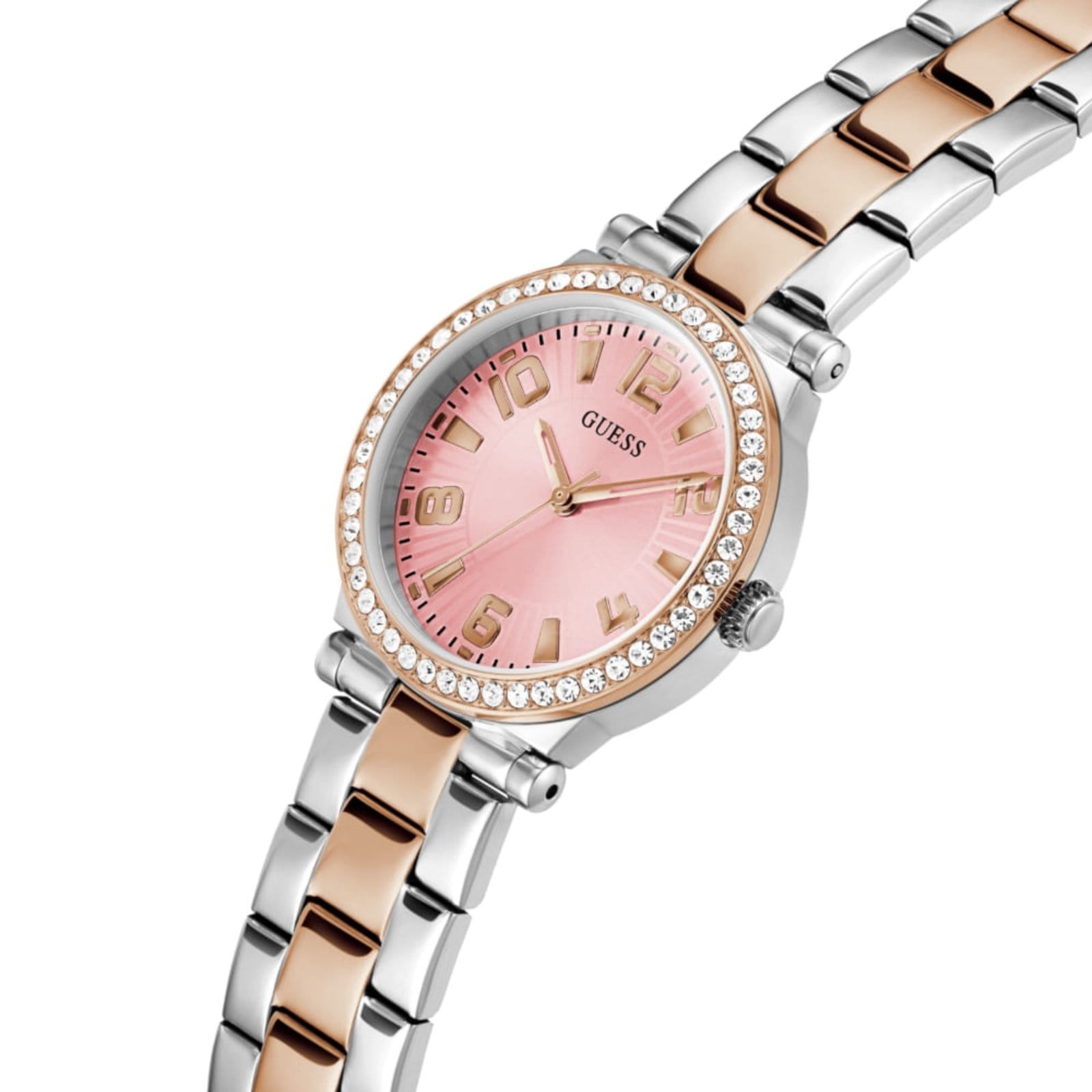 Vista 2 Relógio Guess Feminino Moldura Cristais Prata e Rosé Guess prata rosé