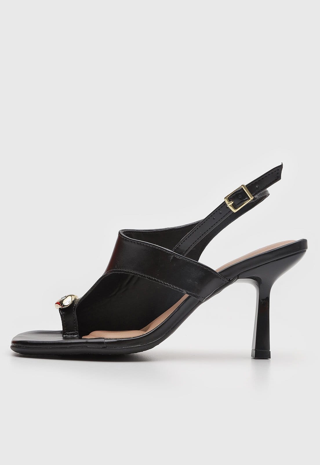 Sandália Feminina Beira Rio Salto Alto Verniz Preta