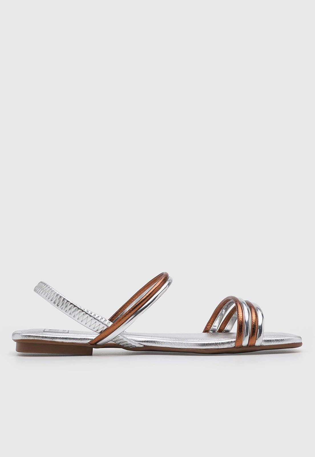 Vista 2 Rasteira Feminina Moleca Tiras Metalizadas MOLECA prata