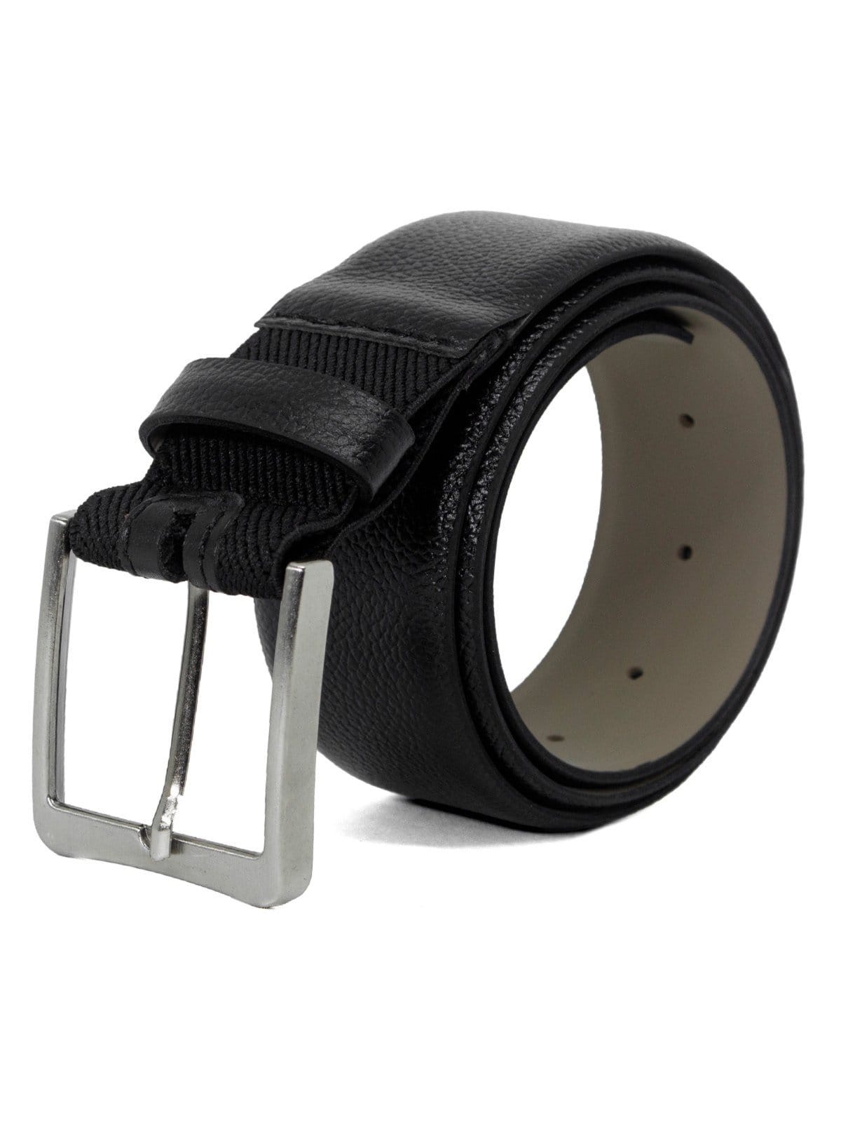 Cinto Masculino Fasolo Couro Legítimo Comfort Social Fivela Largo Expansível Fivela Prata