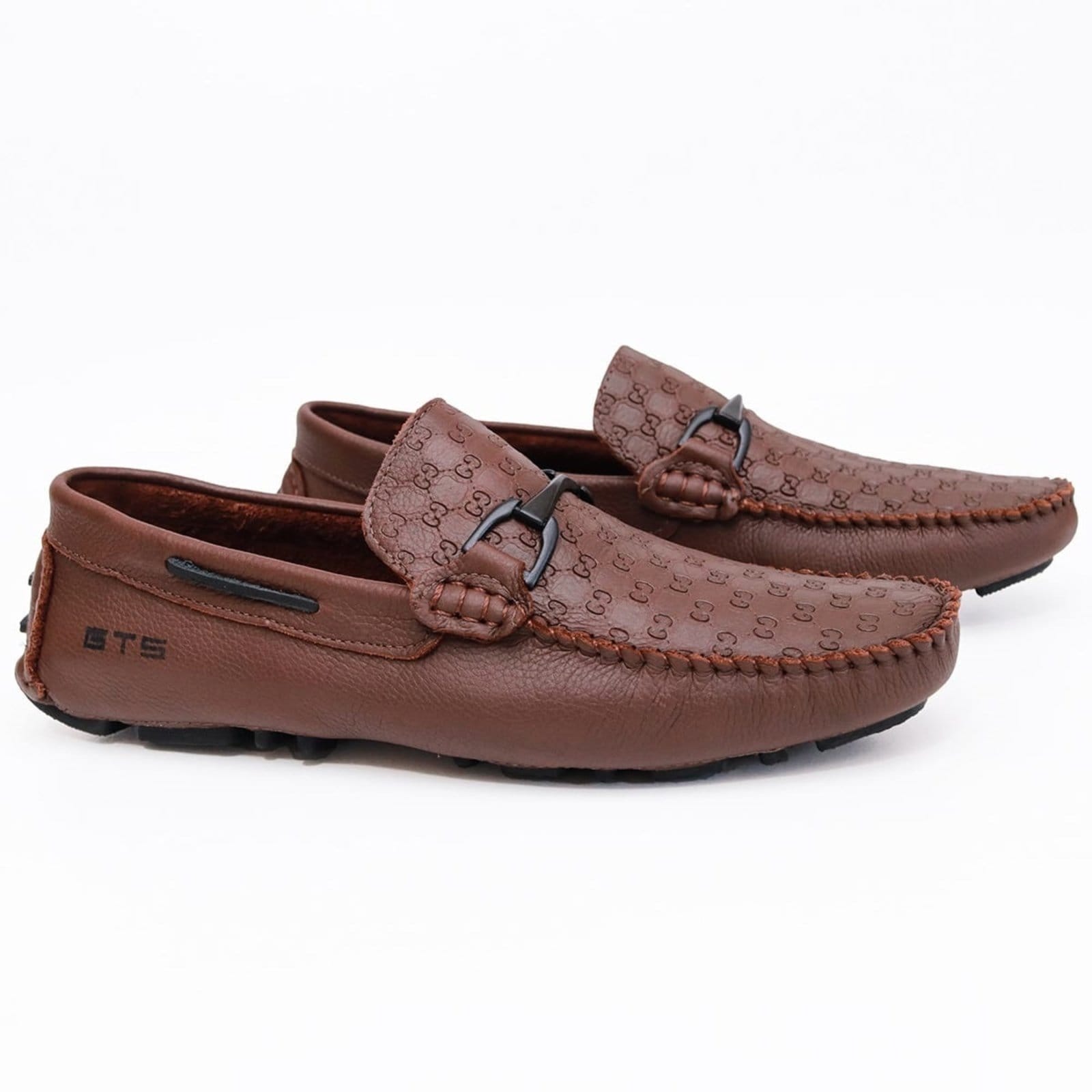 Mocassim Drive Couro Masculino Flexível Macio Solado Emborrachado Calce Fácil Artesanal Chocolate